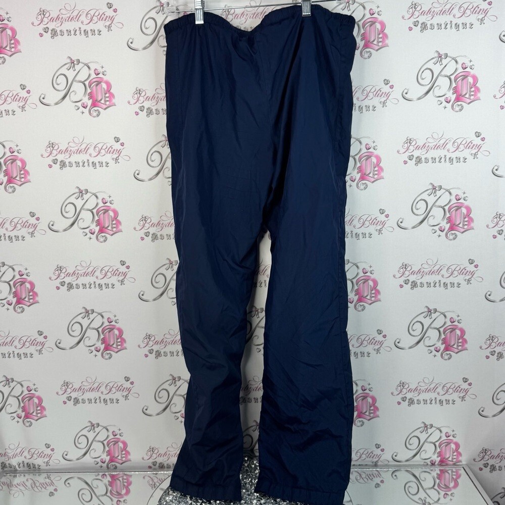 Nike pants flare style white logo rare Dark Blue Athletic Pants - Picture 2 of 7